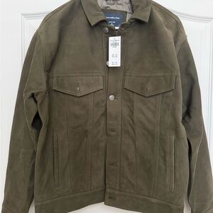 Abercrombie & Fitch Olive Suede Trucker Jacket - Men